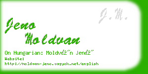 jeno moldvan business card